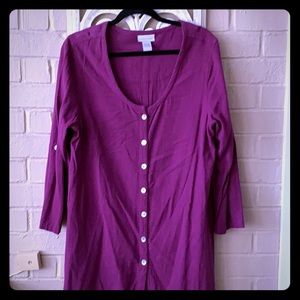 Soft Surroundings Purple button down tunic